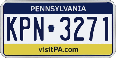 PA license plate KPN3271