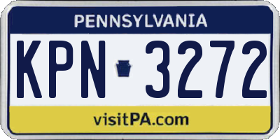 PA license plate KPN3272