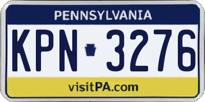 PA license plate KPN3276