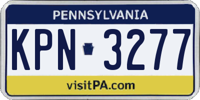 PA license plate KPN3277