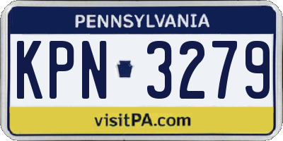PA license plate KPN3279