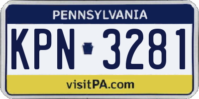 PA license plate KPN3281