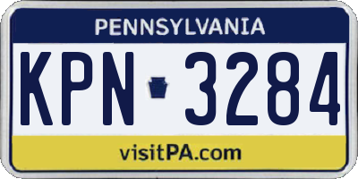 PA license plate KPN3284