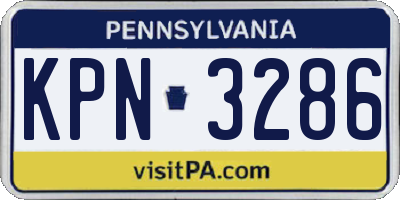 PA license plate KPN3286