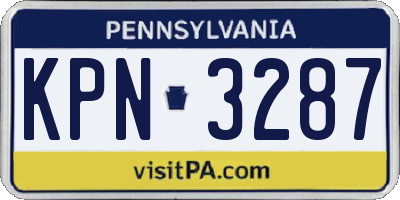 PA license plate KPN3287