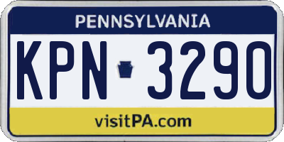 PA license plate KPN3290
