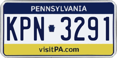 PA license plate KPN3291