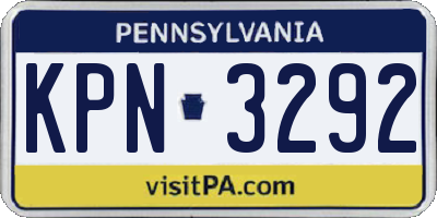 PA license plate KPN3292