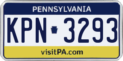 PA license plate KPN3293