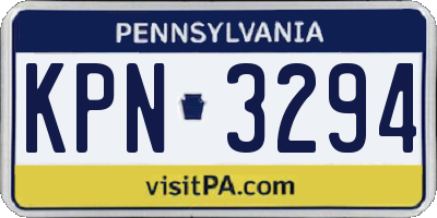 PA license plate KPN3294