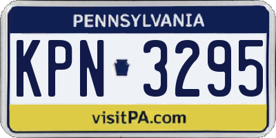 PA license plate KPN3295