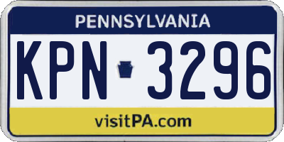 PA license plate KPN3296