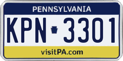 PA license plate KPN3301