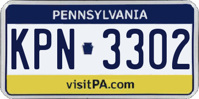 PA license plate KPN3302