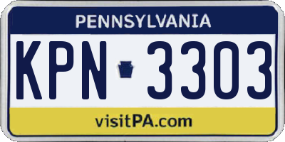 PA license plate KPN3303