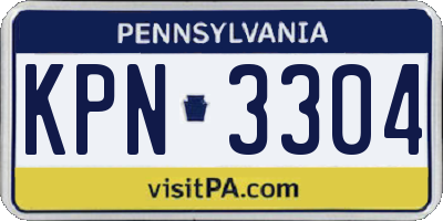 PA license plate KPN3304