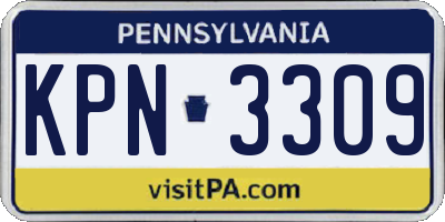 PA license plate KPN3309