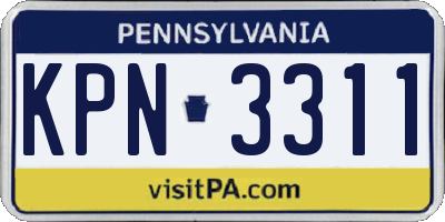 PA license plate KPN3311