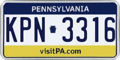 PA license plate KPN3316
