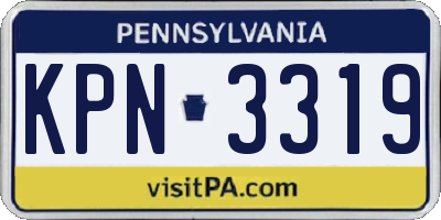 PA license plate KPN3319
