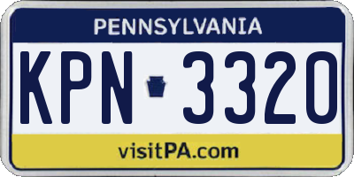 PA license plate KPN3320