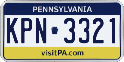 PA license plate KPN3321