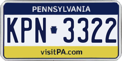 PA license plate KPN3322
