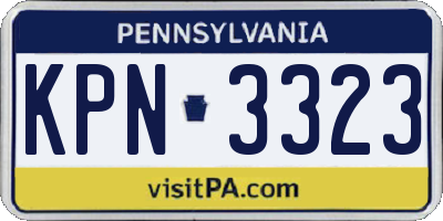 PA license plate KPN3323