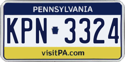 PA license plate KPN3324