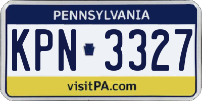 PA license plate KPN3327