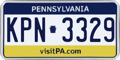 PA license plate KPN3329