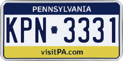 PA license plate KPN3331