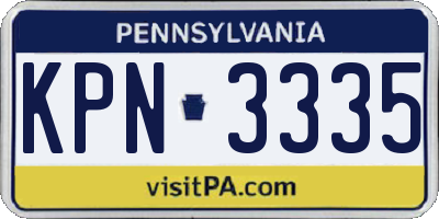 PA license plate KPN3335