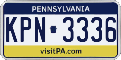 PA license plate KPN3336