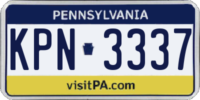 PA license plate KPN3337