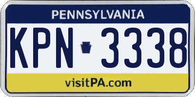 PA license plate KPN3338