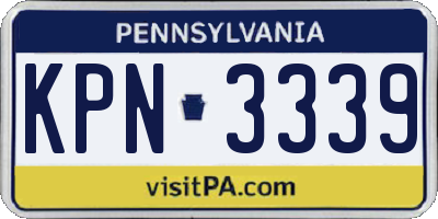 PA license plate KPN3339