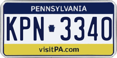 PA license plate KPN3340