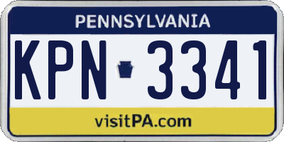 PA license plate KPN3341