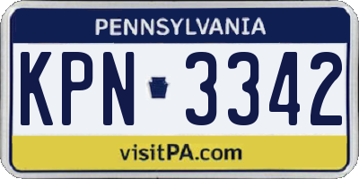 PA license plate KPN3342