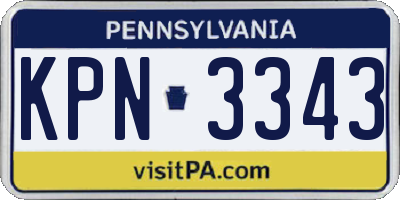PA license plate KPN3343
