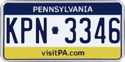 PA license plate KPN3346