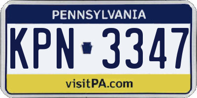 PA license plate KPN3347