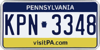 PA license plate KPN3348