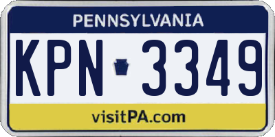 PA license plate KPN3349
