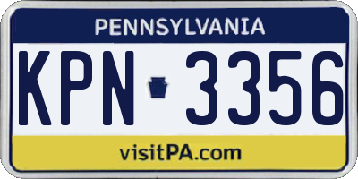 PA license plate KPN3356