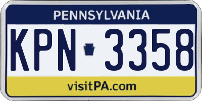 PA license plate KPN3358