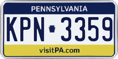 PA license plate KPN3359