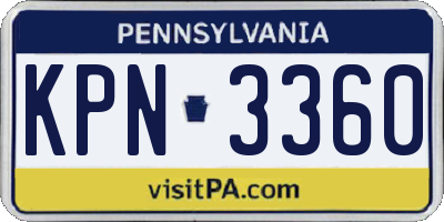PA license plate KPN3360