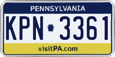 PA license plate KPN3361